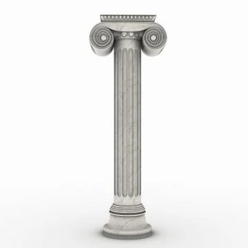 Greek column marble in white background Stock Illustration