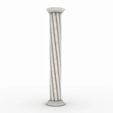 Greek column marble in white background Stock Illustration