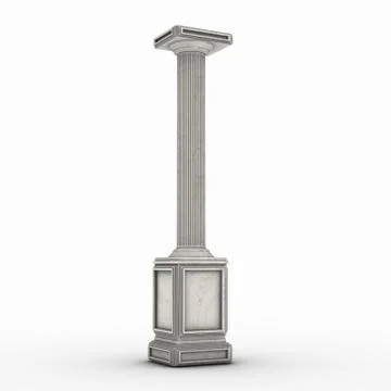 Greek column marble in white background Stock Illustration