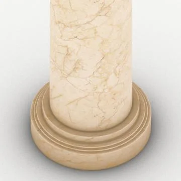 Greek column marble in white background Stock Illustration