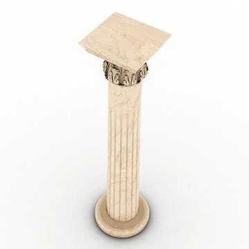 Greek column marble in white background Stock Illustration