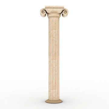 Greek column marble in white background Stock Illustration