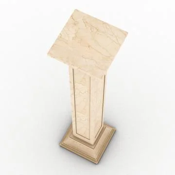 Greek column marble in white background Stock Illustration