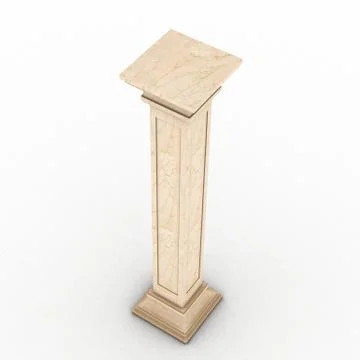 Greek column marble in white background Stock Illustration