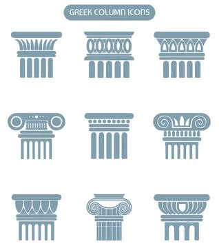 Greek column vector icon set Stock-Illustration