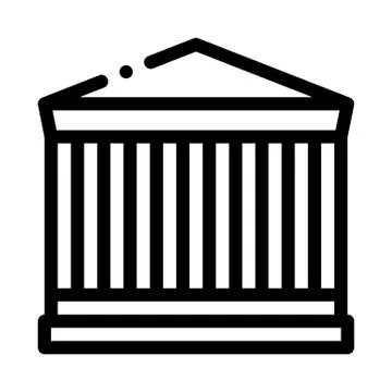 Greek columns building icon vector outline illustration Ilustración de archivo