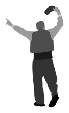 Greek Evzone dancing man vector, traditional Balkan folklore. Stock Illustration