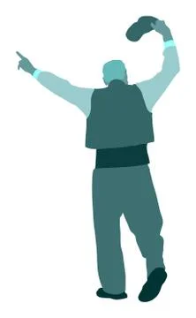 Greek Evzone dancing man vector, traditional Balkan folklore. Stock Illustration