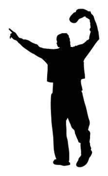 Greek Evzone dancing man vector silhouette, traditional Balkan folklore 库存插图