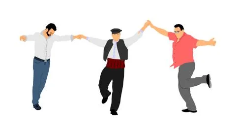 Greek Evzone dancing vector. Traditional folklore kolo Stock-Illustration