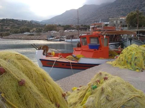 Greek Fishing Boat Stock Photos