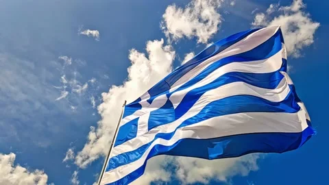 Greek flag  2160p Stock Footage 235540093