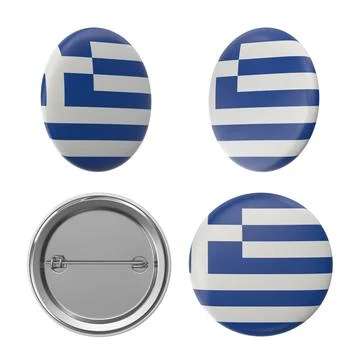 Greek flag button badges four views Illustrazione stock