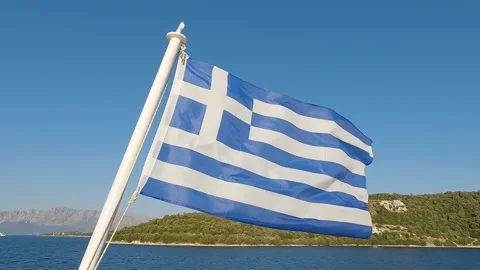 Greek flag fluttering in the wind Stock Footage 317549268
