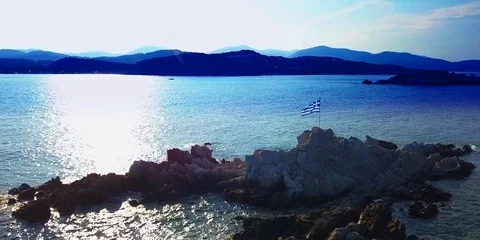 Greek flag Stock Footage
