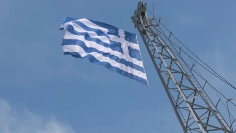 GREEK FLAG Stock Footage 195380616