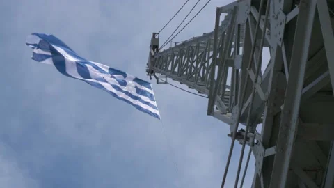 GREEK FLAG Stock Footage 195443672