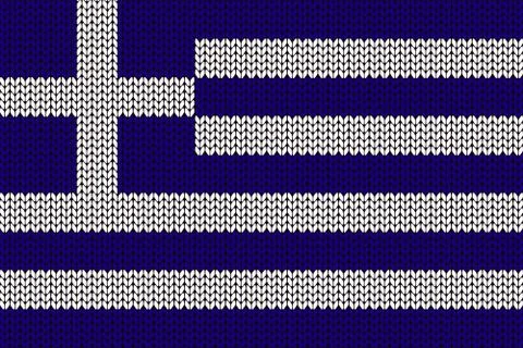 Greek flag in knitting pattern Illustrazione stock