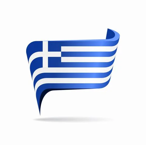Greek flag map pointer layout. Vector illustration. Stock Illustration