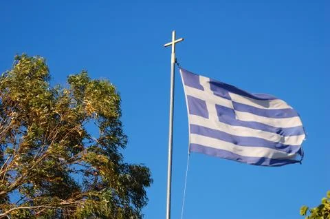 Greek flag Stock Photos