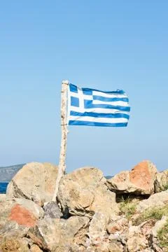 Greek flag Stock Photos