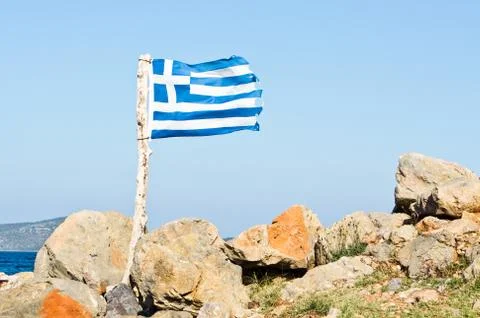 Greek flag Foto stock