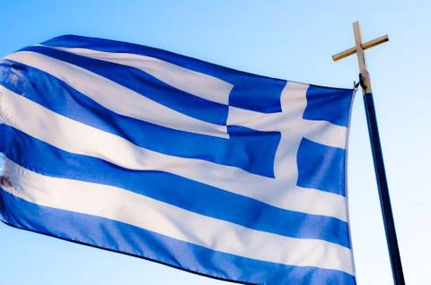 Greek flag Stock Photos