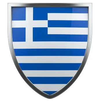 Greek flag shield Stock Illustration