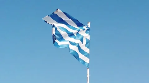 Greek Flag Slowmo Stock Footage 136096080
