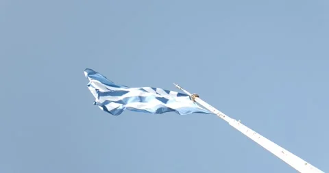 Greek flag in slowmotion Stock Footage 131972079