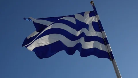 Greek Flag Waving 스톡 동영상 88207010