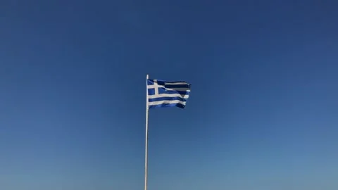 Greek flag in the wind Stock Footage 155625111