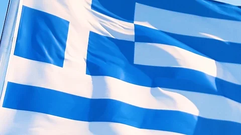 Greek Flag zoom Stock Footage