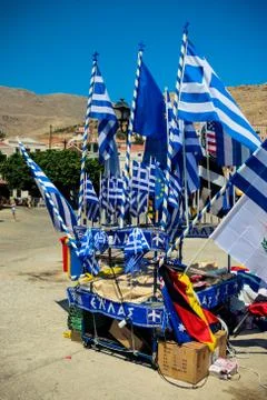Greek Flags Stock Photos