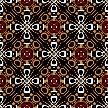 Greek floral vector seamless pattern. Ornamental geometric ethnic tribal style Stock Illustration