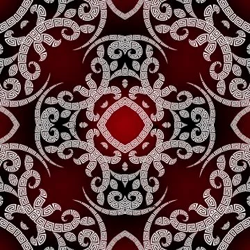 Greek floral vector seamless pattern. Ornamental geometric ethnic tribal styl 库存插图
