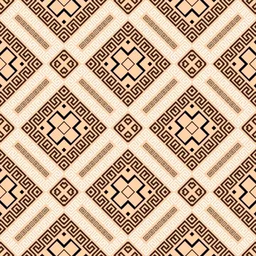 Greek geometric vector seamless pattern. Elegant twaffle background. Repeat o Stock Illustration