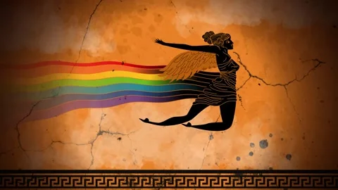 Greek goddess iris flying creating a rainbow Vídeos de archivo 323139513