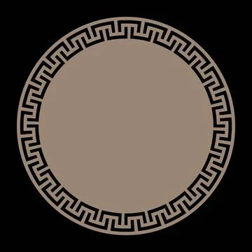 Greek gold round frame. Patterns of Greece and ancient Rome. Greek circle frame. Illustrazione stock