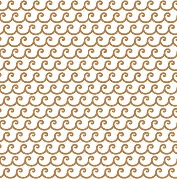 Greek gold waves seamless vector pattern ornament Stock Illustration