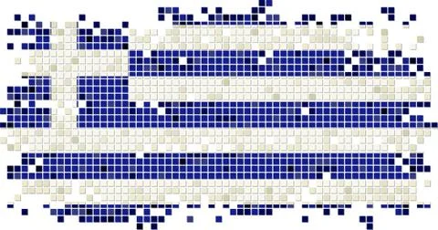 Greek grunge tile flag. Vector illustration Stock Illustration