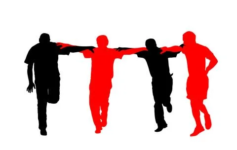 A Greek hasapiko dance. Evzone dancing vector silhouette isolated Stock Illustration