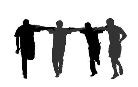 A Greek hasapiko dance. Evzone dancing vector silhouette isolated Stock Illustration
