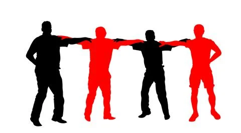 A Greek hasapiko dance. Evzone dancing vector silhouette isolated Stock Illustration
