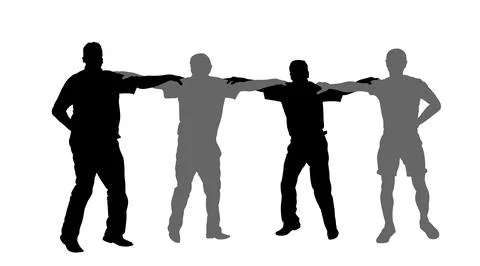 A Greek hasapiko dance. Evzone dancing vector silhouette isolated Stock Illustration