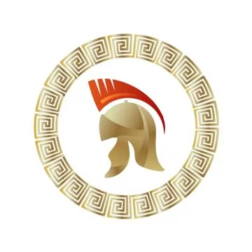 Greek Helmet Icon. Circle Gradient Frame Ilustración de archivo