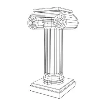 Greek ionic column. Ancient pillars. Stock Illustration