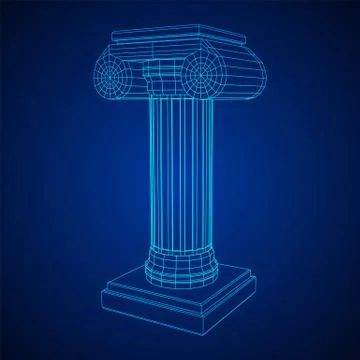 Greek ionic column. Ancient pillars. Stock Illustration