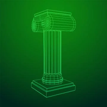 Greek ionic column. Ancient pillars. Stock Illustration