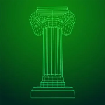 Greek ionic column. Ancient pillars. Stock Illustration